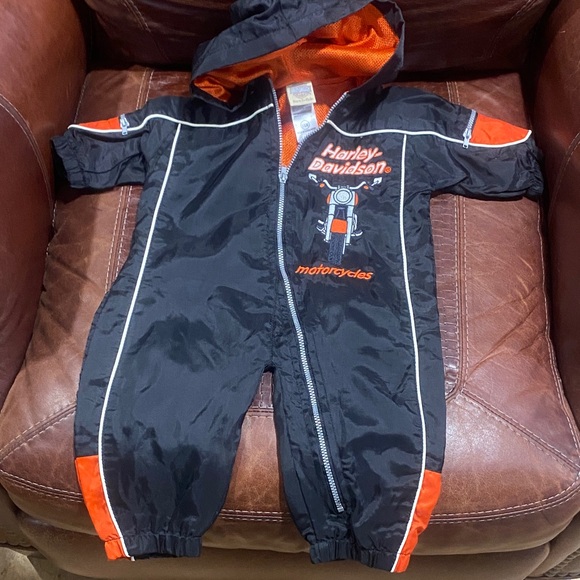 Harley-Davidson Other - Harley-Davidson Black and Orange Kids Footie